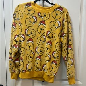 Disney Yellow Winnie the Pooh Santa Men's Sweater